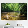 thumbnail image 1 of Appalachian Tapestry, Panorama Vista Wild Nature Photo of Fog in The Roan Highlands, Fabric Wall Hanging Decor for Bedroom Living Room Dorm, 2 Sizes, Tan Sea Blue, by Ambesonne, 1 of 1