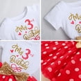 thumbnail image 6 of FYMNSI Baby Girls Birthday Outfit My 3rd Birthday Cake Smash Dress Polka Dots Tutu Dresses Toddler Kids Short Sleeve Summer Clothes with Bowknot Headband, 6 of 6