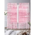thumbnail image 2 of Pink Coastal Sheer Curtains 84 Inch Length 2 Panels Set, Summer Ocean Sea Ombre Starfish Corals Voile Window Treatment Rod Pocket Curtains Sheers Drapes for Bedroom/Living Room/Kitchen 52"x84"x2, 2 of 7