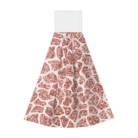 

Horeoi Rose Gold Abstract Spots Print Coral Fleece Microfiber Hanging Hand Towel Absorbent Hand Towel Quick Dry Thicken Cleaning Cloths Wipes Rags for Kitchen & Bathroom
