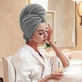 thumbnail image 4 of Pklyzj Fast Drying Microfiber Hair Towel Wrap with Elastic Strap - Super Soft Hair Turban for Long, Thick, and Curly Hair, 4 of 7