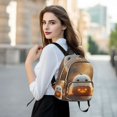 thumbnail image 6 of JIALIOU Mini Backpack Purse for Women Quilted Casual Daypack Small Travel Shoulder Bag, Lovely Ghost on Pumpkin, 6 of 7