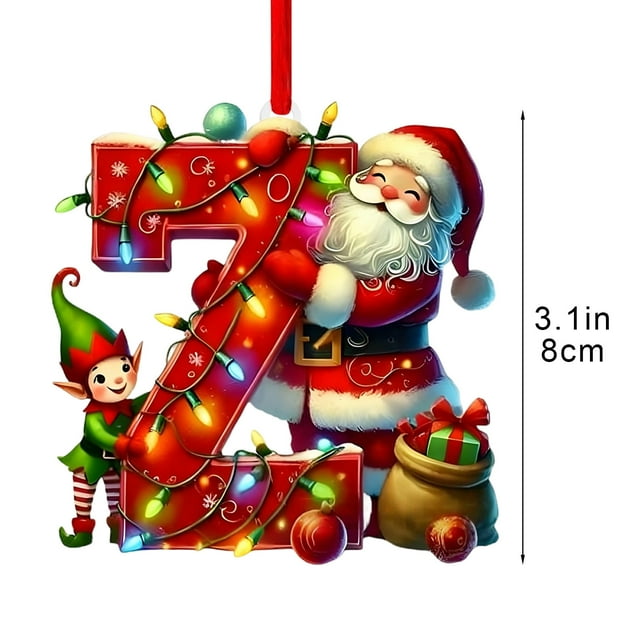 Decoraciones de Árbol de Navidad 26 Letra Colgante Regalo Decorativo Familia Colgantes de Fiesta de Navidad