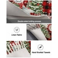 thumbnail image 4 of Red Plaid Christmas Kitchen Runner Rug 2x5 Bedside Rug with Tassel Cotton Woven Throw Rugs Washable Hallway Runner Rugs Snowman Snowflake Gifts Xmas Tree Floor Carpet for Bedroom Bathroom Living Room, 4 of 5