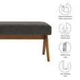 thumbnail image 3 of Accent Chair Bench, Dark Gray, Fabric, Wood, Living Room Lounge Cafe Lobby Hospitality Restaurant, Modern Contemporary, HB37630, 3 of 9