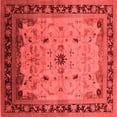 thumbnail image 1 of Ahgly Company Machine Washable Indoor Square Oriental Red Traditional Area Rugs, 6' Square, 1 of 4