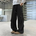 thumbnail image 5 of HAiming Boys Sweatpants Straight Wide Leg Pants Elastic Drawstring Waist Pleated Trouser with Pockets, 5 of 5