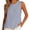 Blue, variant on Womens Tops Women's Solid Color Ruffle Neck Cotton Linen Sleeveless TopBack Button Reversible Thin Casual Blouse with Elegant Vibe XXL