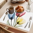 thumbnail image 3 of Colorful Tulips Placemats Set of 1, Country Flowers Non-Slip Place Mats Washable Table Mats for Kitchen Dining Table Decorations Indoor/Outdoor, 3 of 9