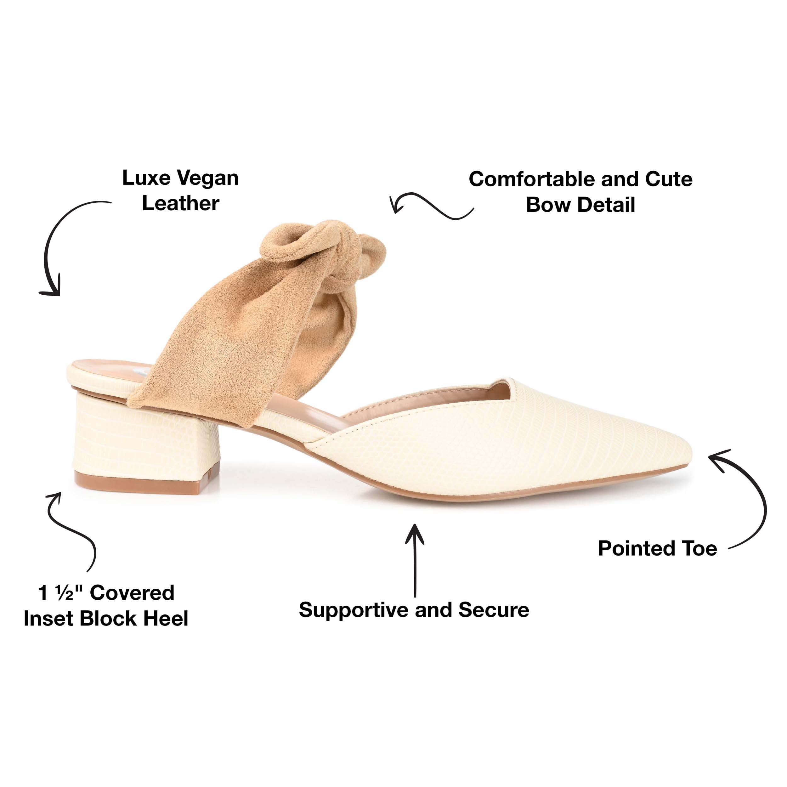 Journee Womens Melora Slip On Pointed Toe Mules Flats