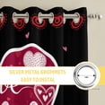thumbnail image 6 of Black Valentines Day Kitchen Curtains Window Panels, Love Hearts Romantic Farmhouse Insulated Window Treatment Curtain, Grommet Curtains for Bedroom/Living Room/Bathroom, 2 Piece 42"Wx54"L, 6 of 8