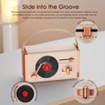 thumbnail image 4 of Small Portable Wireless Bluetooth Speakers, Cute Vintage Speaker for Home/Outdoor, 8-10hrs, Vinyl Record Player Style for Desk Bedroom Office Decor Party Gift Idea, Purple, 4 of 8