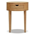 thumbnail image 1 of Cabana 18" Round Cane Rattan Storage Side Table Natural Brown Oak Wood, 1 of 12