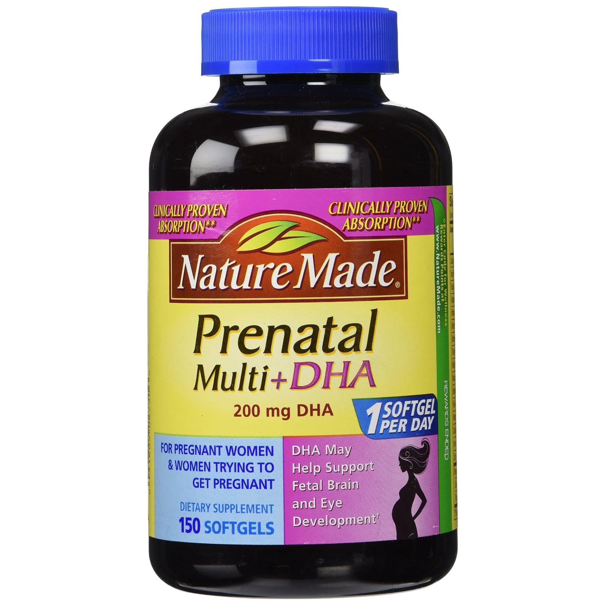 Nature Made Prenatal + DHA, 200mg Softgels (150 Count)