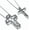 B-Black CZ, variant on SOULMEET Matching Cross Couple Crosses Necklace with Diamond Cut CZ Always Be with You Silver Faith Crosses Set Necklace for Mother Family Sisters Friends Relationship