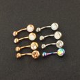 thumbnail image 2 of piezas de anillos para el ombligo de acero inoxidable con circonita cúbica y piedra de ojo de gato, 2 of 5