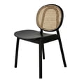 thumbnail image 2 of Ada 24 Inch Dining Chair, Cane Rattan Back, Beech Wood, Set of 2, Black, Saltoro Sherpi, 2 of 5