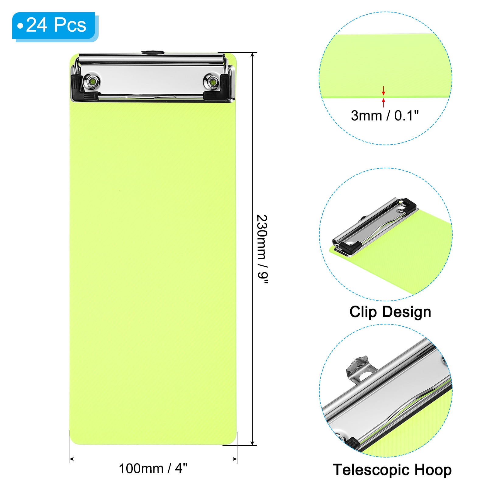 Uxcell Clipboards Letter Size Plastic Clear Hanging Clipboard 8.5"x11" A4 Home