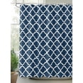 thumbnail image 2 of Fsddascl Lake Blue Moroccon Shower Curtain Set - 54" x 78" Washable Bathtub Curtain with 12 Hooks, Minimalist Ethnic Bohemian Aesthetic Waterproof Fabric Stall Shower Curtains for Bathroom/Bathtub, 2 of 6