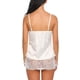 thumbnail image 5 of Sexy pijama conjunto para las mujeres de encaje Cami y pantalones cortos de dos piezas de satén ropa de dormir, 5 of 6