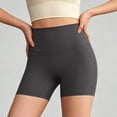 thumbnail image 5 of Dwellite No Front Seam High Waisted Workout Biker Shorts for Women Tummy Control Soft Yoga Pants Gym Gray L, 5 of 5