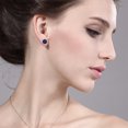 thumbnail image 3 of Gem Stone King 1.20 Ct Round 5mm Blue Sapphire Brass Silver Plated Brass Stud Earrings for Women Men, 3 of 3
