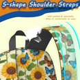 thumbnail image 5 of Sunflower and Butterfly Yellow Pattern 17" Waterproof Oxford School Backpacks for Teens, S-Shape Padded Straps, for School, Travel, Hiking, Camping, 5 of 5