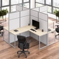 thumbnail image 2 of Easy Office 4 Person L Shaped Cubicle Desk in Natural Elm - Engineered Wood, 2 of 7