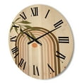 thumbnail image 3 of Designart 'Abstract Moon and Sun With Green Leaf I' Modern Wood Wall Clock, 3 of 5
