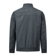 thumbnail image 2 of AZoiNM Men's Stand Collar Zip Jacket Loose Fit Lightweight Casual Long Sleeve Spring Fall, 2 of 10