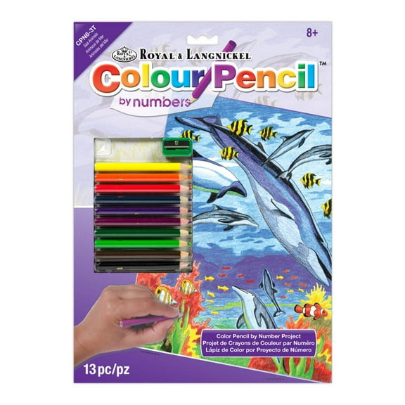 CPN6 | Colour Pencil by numbers™ 13pc 8.75" x 11.75" Sea Animals Project