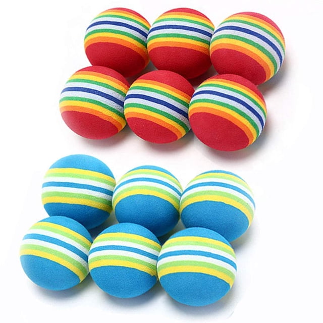 Pelotas de juguete para gatos VOVIGGOL Rainbow Soft, espuma EVA de 3,5 cm, paquete de 12