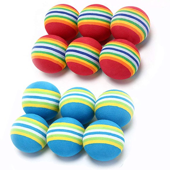 Pelotas de juguete para gatos VOVIGGOL Rainbow Soft, espuma EVA de 3,5 cm, paquete de 12