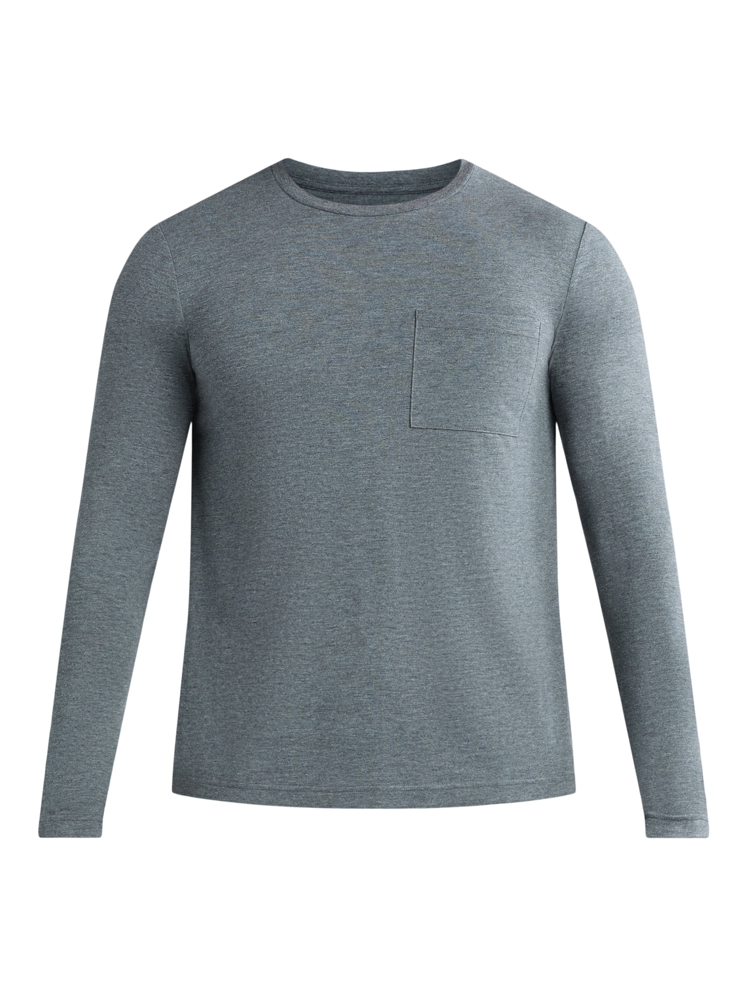 Athletic Works Men's and Big Men's Tri Blend Long Sleeve Pocket Tee, Sizes XS-5XL