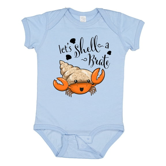 Inktastic Lets Shell-a-Brate- cute hermit crab Boys or Girls Baby Bodysuit