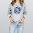 thumbnail image 2 of Blue Bow Disco Softball Sweatshirt for Player Fan Coach Game Day Girly Baseball Pullover Gray Sweatshirt Adult Medium, 2 of 4