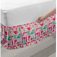 thumbnail image 2 of Colorful Bed Skirt, Geometric Contemporary Quirky Shapes in Creative Tones Repetition, Elastic Bedskirt Dust Ruffle Wrap Around for Bedding Decor, 4 Sizes, Coral Magenta and Turquoise, by Ambesonne, 2 of 2