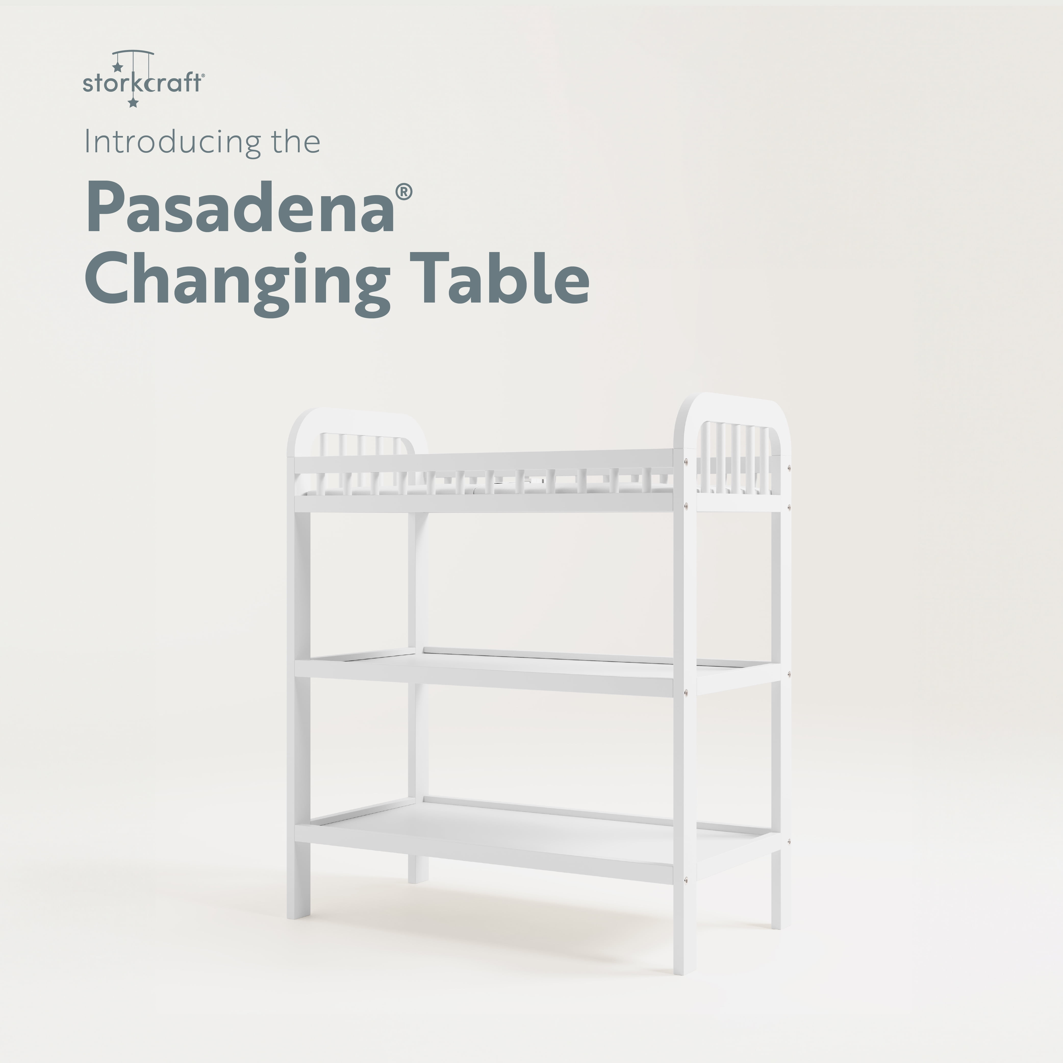 Storkcraft Pasadena Infant Changing Table with Changing Pad, White