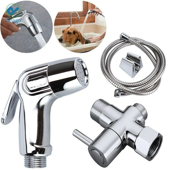 Deago Handheld Bidet Toilet Sprayer, Stainless Steel Bathroom Bidet Sprayer Set with 7/8" Valve T-Adapter , Baby Cloth Diaper Sprayer