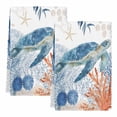 thumbnail image 2 of Sea Turtle Coastal Kitchen Towels Set of 2, Blue Red Summer Beach Coral Nautical Absorbent Dish Towels for Kitchen, Microfiber Hand Towel, Quick Drying Tea Towel for Cleaning Decorative Dishcloths, 2 of 7