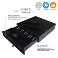 thumbnail image 4 of Ktaxon 15.7" x 16.5" x 3.9" Lockable Cash Register Money Drawer Box Till With Removable 5 Bill 5 Coins Tray, Works Compatible Epson / Star Printers And POS, Appears In Supermarket, Black, 4 of 6