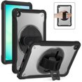 thumbnail image 3 of Case For Samsung Galaxy Tab A11+ 2025 / Galaxy Tab A9+2023 Handle Protective Cover 360° Rotating Ring Stand, Shockproof Dropproof Case For Kids Kickstand & Adjustable Shoulder Strap,Transparent, 3 of 10