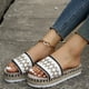 thumbnail image 5 of Amzcrzy Zapatos de mujer,Zapatos de mujer,Zapatillas de mujer, Sandalias de estilo étnico para mujer, suela gruesa, con boca de pez, pantuflas de cuerda color caramelo Sandalias Mujer Zapatillas De C, 5 of 7