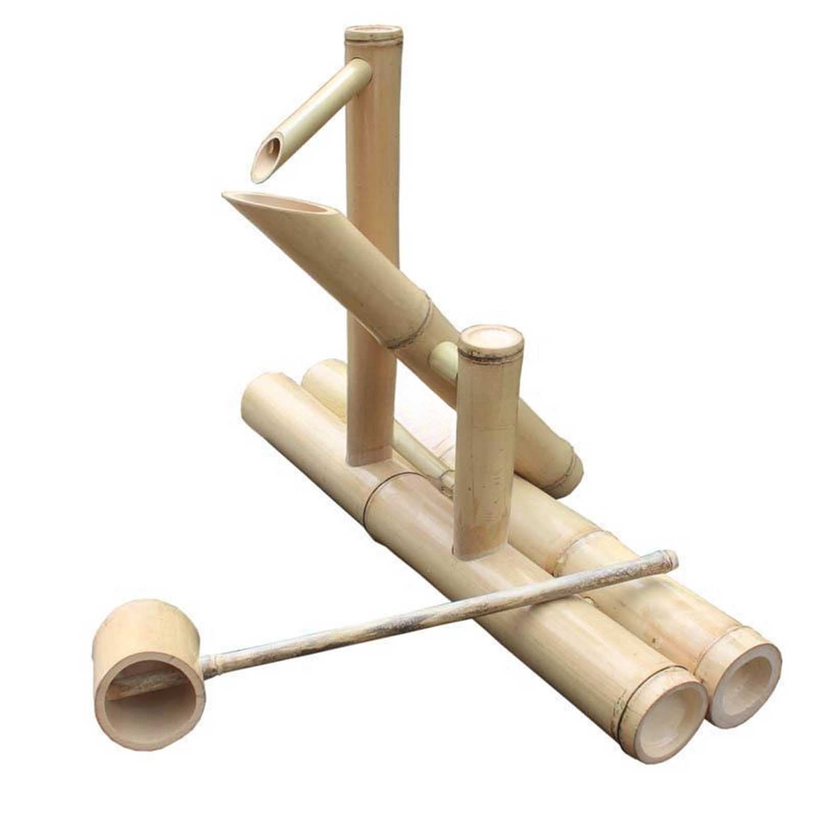 Garden Water Fountain Bamboo, Japanese Garden Decoration, Outdoor Swing Pump Water Landscape Bamboo Water Feature Zen Fountain Set