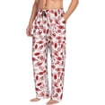 thumbnail image 2 of Uemuo Red Football Pattern Men's Wide Leg Palazzo Lounge Pants with Pockets Light Weight Loose Comfy Casual Pajama Pants-, 2 of 9