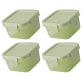 thumbnail image 1 of HEALEEP 4Pcs Vegetable Bin Food Storage PP Lidded Container for Kitchen Use Light Green, 1 of 8