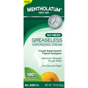 3 Pack Mentholatum Greaseless Vaporizing Cream Cough Relief 1.67oz