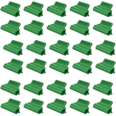 30Pcs Greenhouse Clamps, Garden Plant Clips, Tube Rod Clip Plastic Film Pipe Clamps, for Season Plant Extension Support and Greenhouses Frame Shelters, Plant Stakes, 16mm, Green