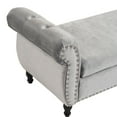 thumbnail image 4 of S-HOME Velvet Ottoman Bench With 1 Pillow, Perfect For Stylish Storage in Living Spaces，Grey, 4 of 10
