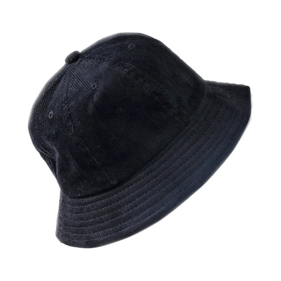 PBPBOX 1Set Women Sun Hat Casual Black Bucket Hat Corduroy UV Protection Adults Hiking